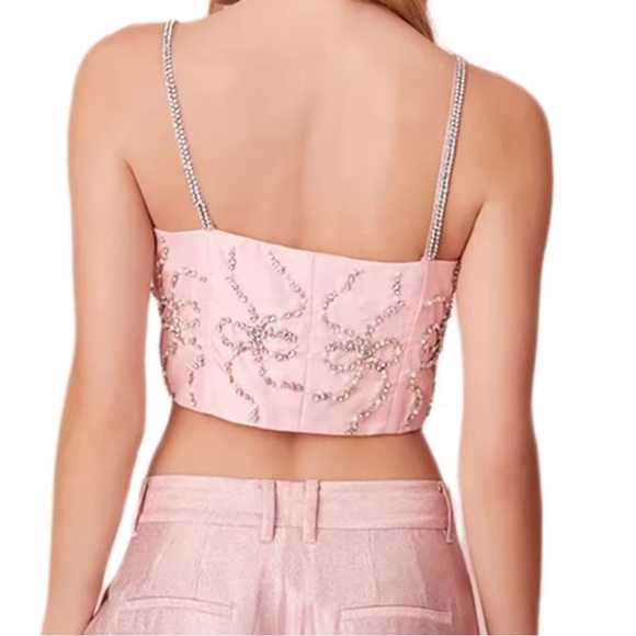 Loveshackfancy Arlitta Bow Crop Top | Color: Pink, Size:8 - Picture 13 of 15